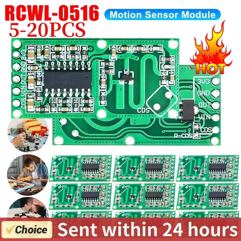 5-20pcs RCWL-0516 Micro Wave Radar Sensor Switch Board RCWL 0516 Microwave Human Body Induction Intelligent Module Output 3.3V