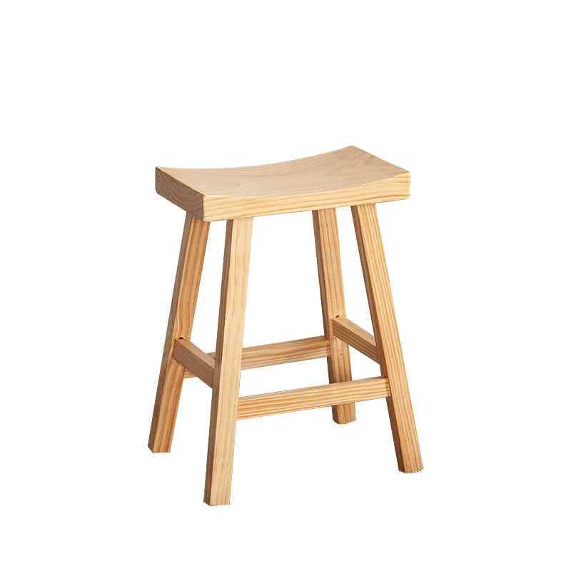 Solid wood bar chair, minimalist bar stool, household high stool, island bar chair, wooden high foot chair