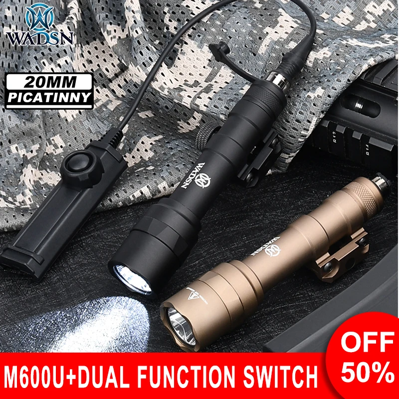 

Wadsn M600U Tactical Flashlight M600 Hunting Weapon Searchlight Flashlight Dual Function Pressure Switch For 20mm Picatinny Rail