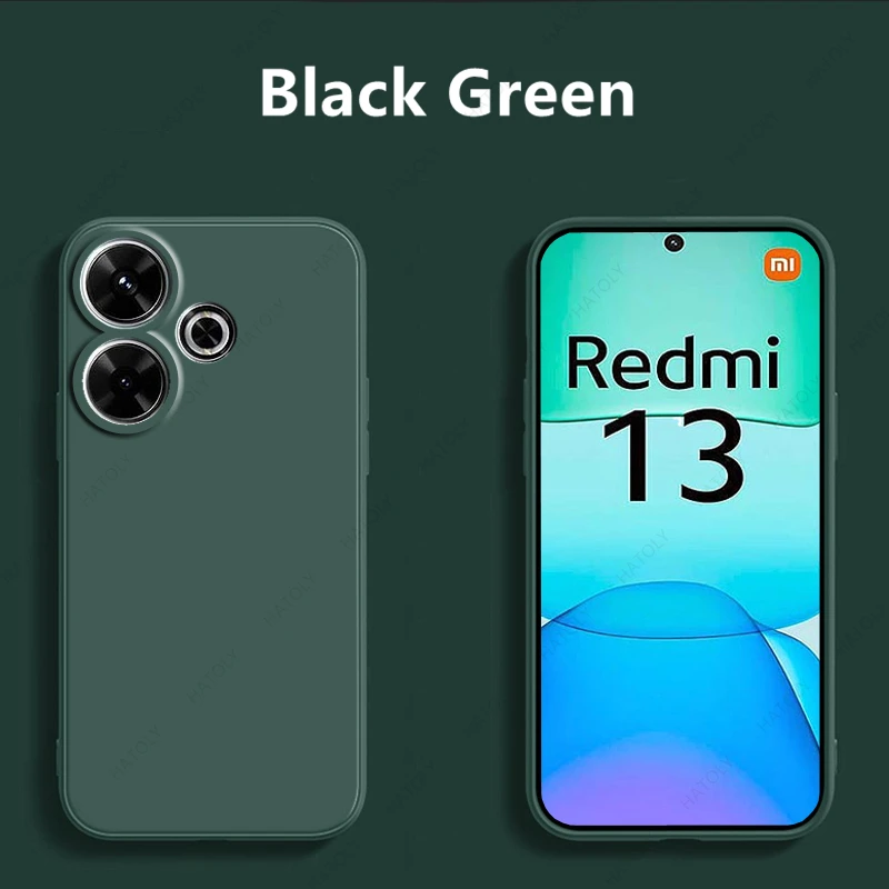 For Xiaomi Redmi 13 Case for Xiaomi Redmi 13 Cover Back Shell Bumper Armor Soft Liquid Silicone Phone Case for Redmi 13 4G