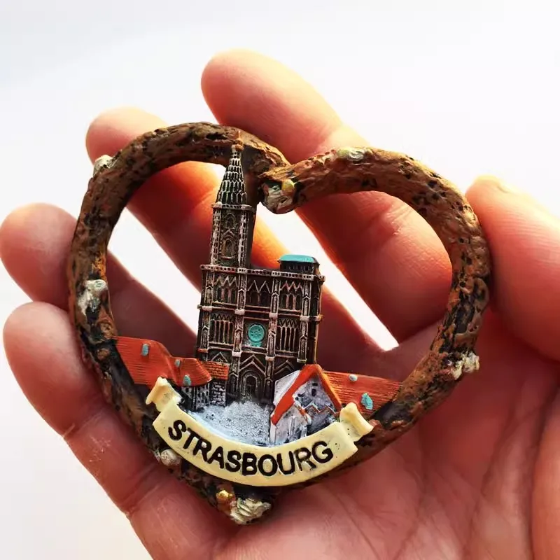 France Strasbourg scenic tour souvenir decorative crafts resin painted magnet refrigerator sticker gift