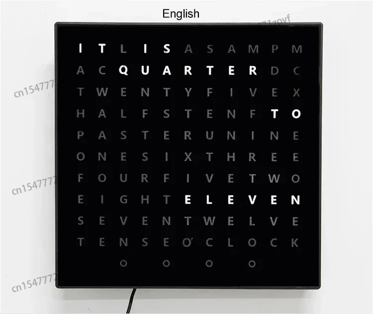 

CP37M Greek Text Word Clock – Compact LED Design, Electronic Display Lights Every 5 Minutes