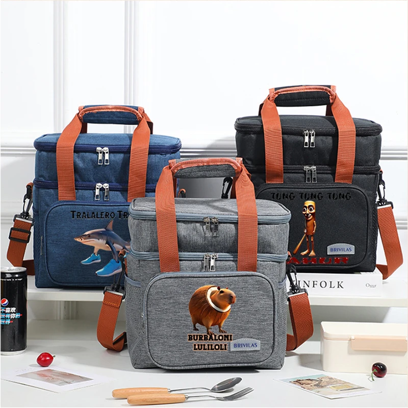 

Italian Brainrot Lunch Bag Portable Leak Proof Wear Resistant Lunch Bag Thick Large Capacity Lunch Bag Friend’s Birthday Gift