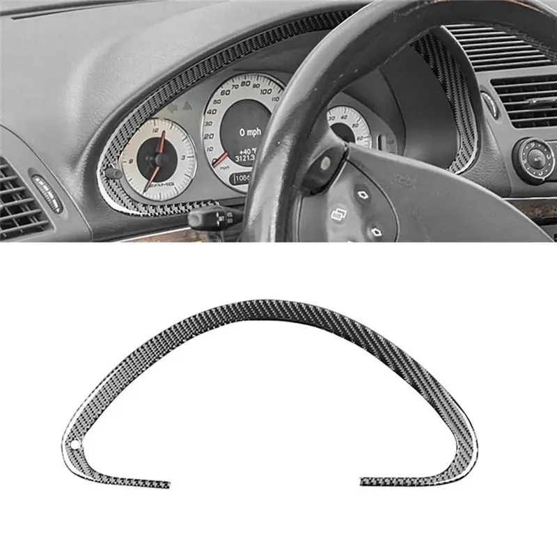 Carbon Fiber For Mercedes Benz E-Class W211 2003-2009 Dashboard Speedometer Cover Frame Trim Interior Accessories-X67A
