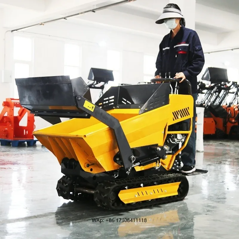 Mini Dumper Crawler 4wd Small Shovel Standing Hydraulic Agricultural Dump Transporter Truck Mini Dumper 400kg 500kg for Sale
