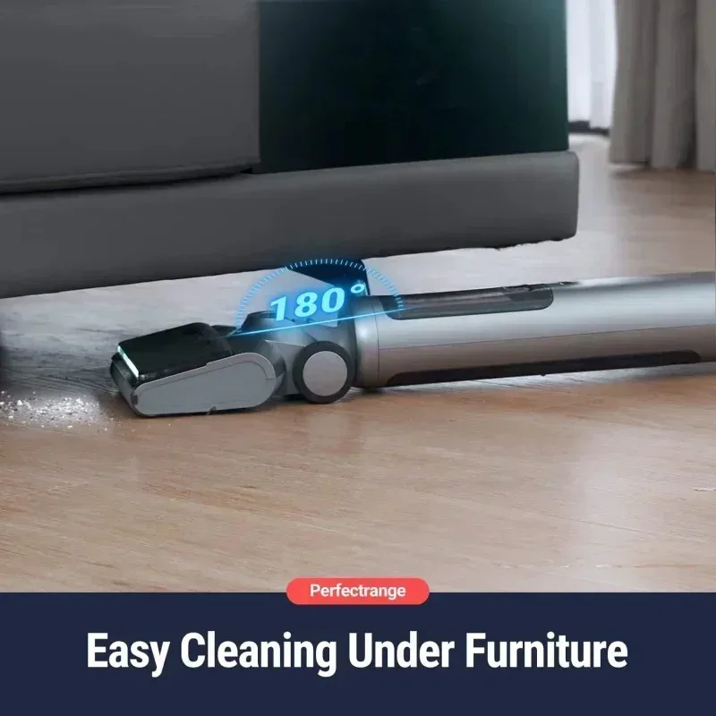 مجموعة ممسحة مكنسة كهربائية رطبة وجافة لاسلكية من TGBFOSOTEK - فريدة من نوعها 180 °    فرشاة مسطحة واسعة الأرضية لشعر الحيوانات الأليفة وبصمات الأقدام والفوضى المنزلية، علي