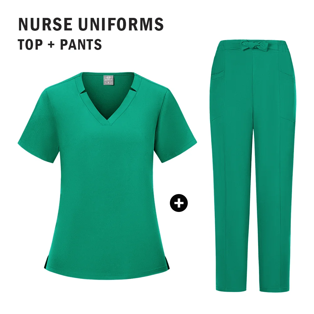 Top Quality Scrubs Medical Uniforms Woman Surgical Clothing Pajamas  Women Scrub Unim Two Piece Set New  2025 Summer