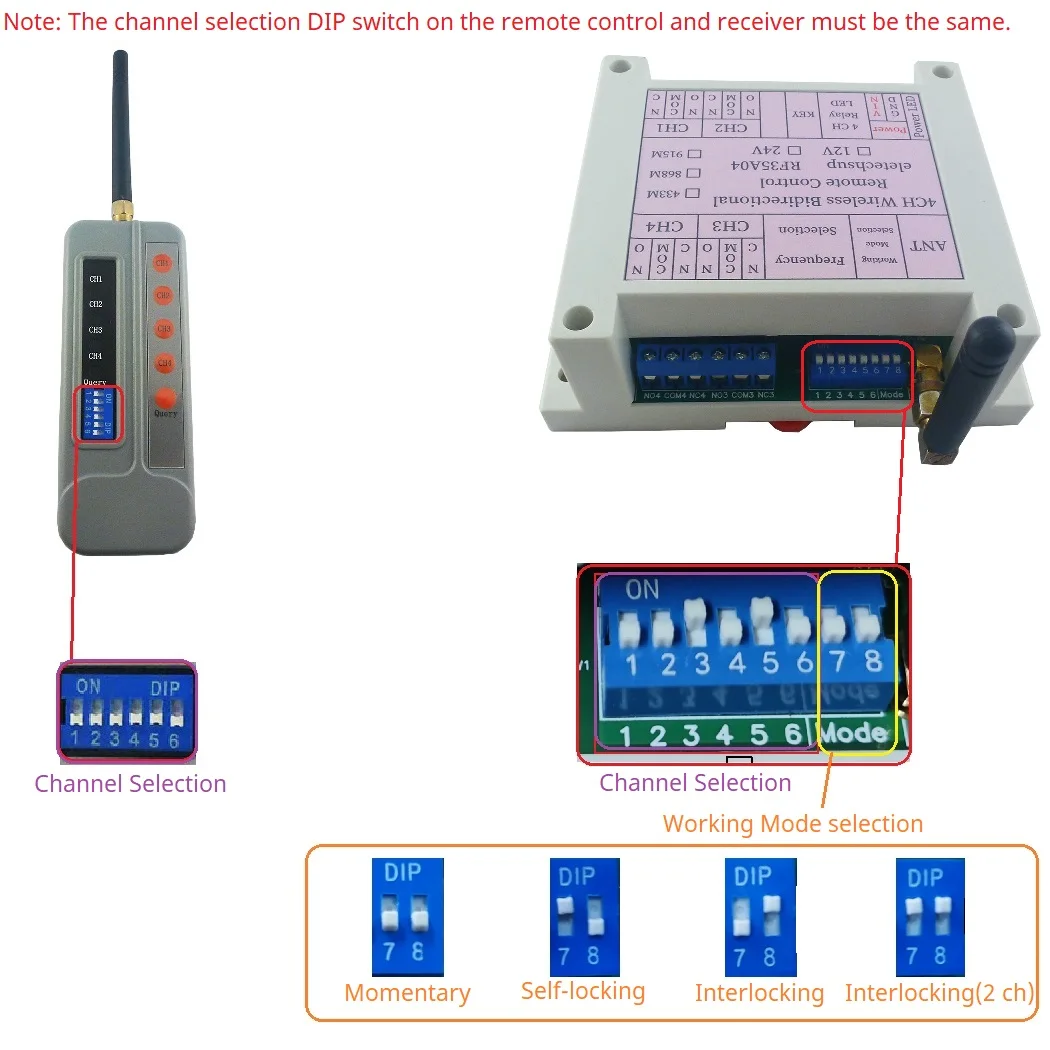 Rolling Code for Gating Crane Garage Door Industrial Manufacturing Wireless Bidirectional Remote Control 433M 868M Feedback AES