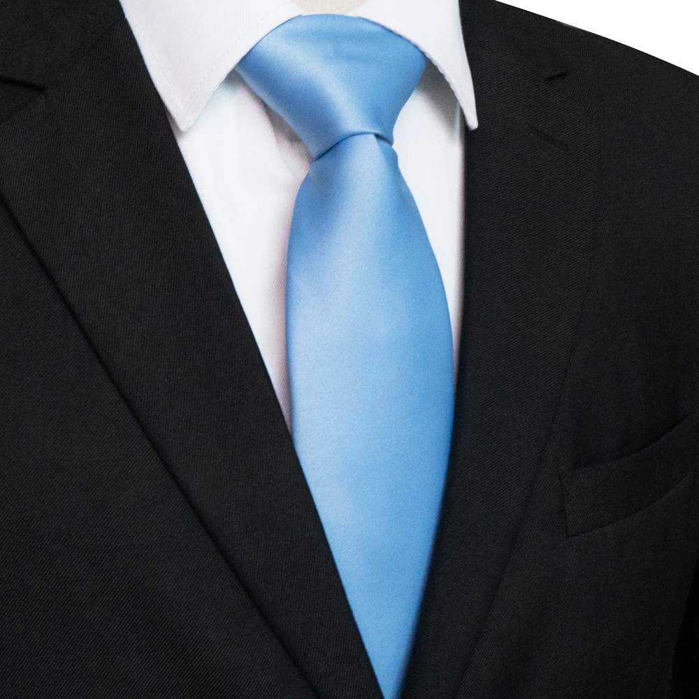 KAMBERFT Klassische Neue 8cm Krawatten für Herren, Einfarbige Krawatte in Rosa, Rot, Gelb, Satin-Krawatten für Geschäft, Hochzeit, Party, Geschenk – Detail 3