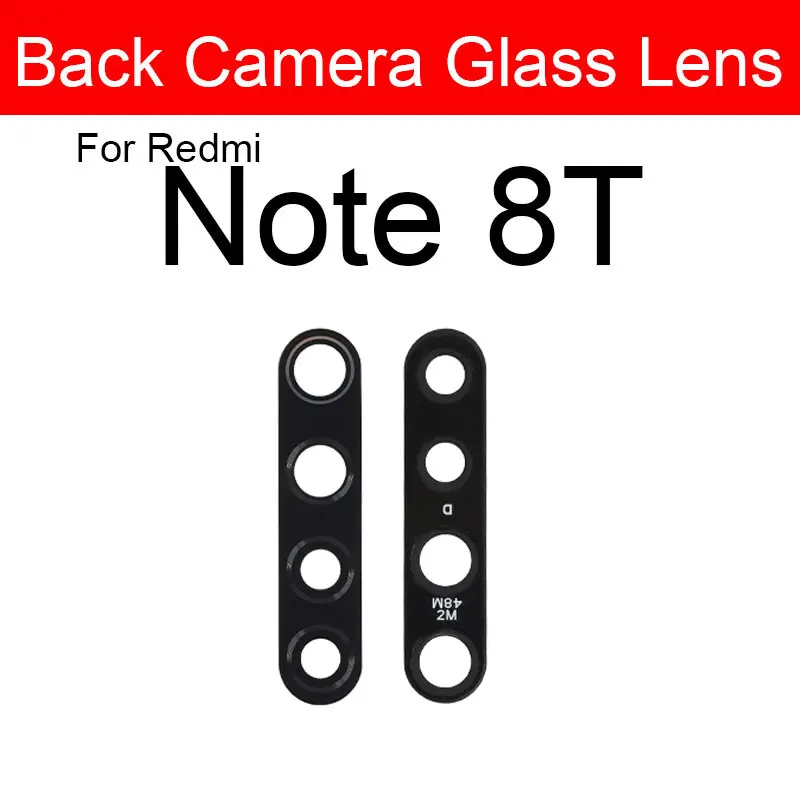 Rear Back Camera Lens For Xiaomi Redmi Note 8 8T 8 Pro Camera Lens Glass Cover Frame + Sticker Protection Repair Replacement