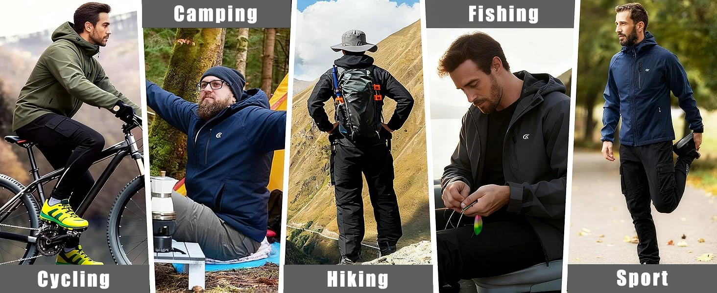 Sommerliche, wasserdichte Regenjacke für Herren, leichte, dünne Regenjacke mit Innentasche, ideal zum Campen, Wandern, Radfahren und Angeln. – Detail 1
