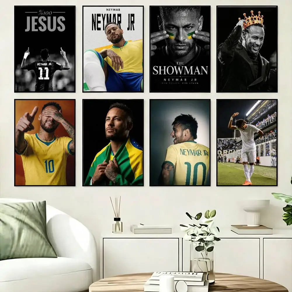 N-Neymar JR B-Brazil 10   Poster High Quality Dorm Living Room Aesthetic Wall Decoration Painting Stickers Gift