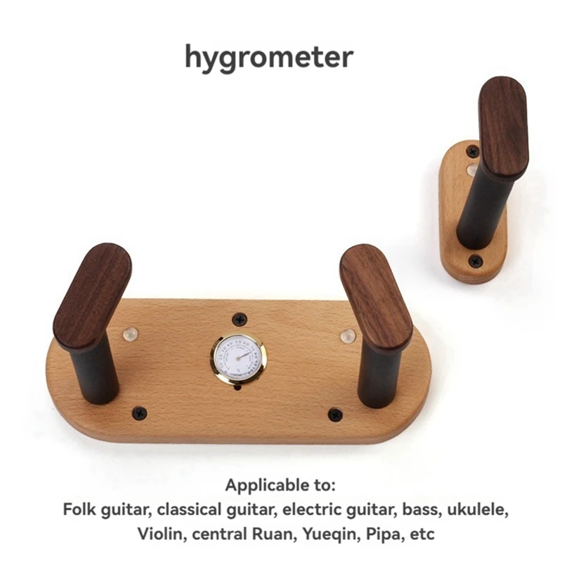 NEW-Humidity Measuring Guitar Hanger, Guitar Hook, Wall Mount, Non-Slip Display Stand, Split Bracket, Accessories