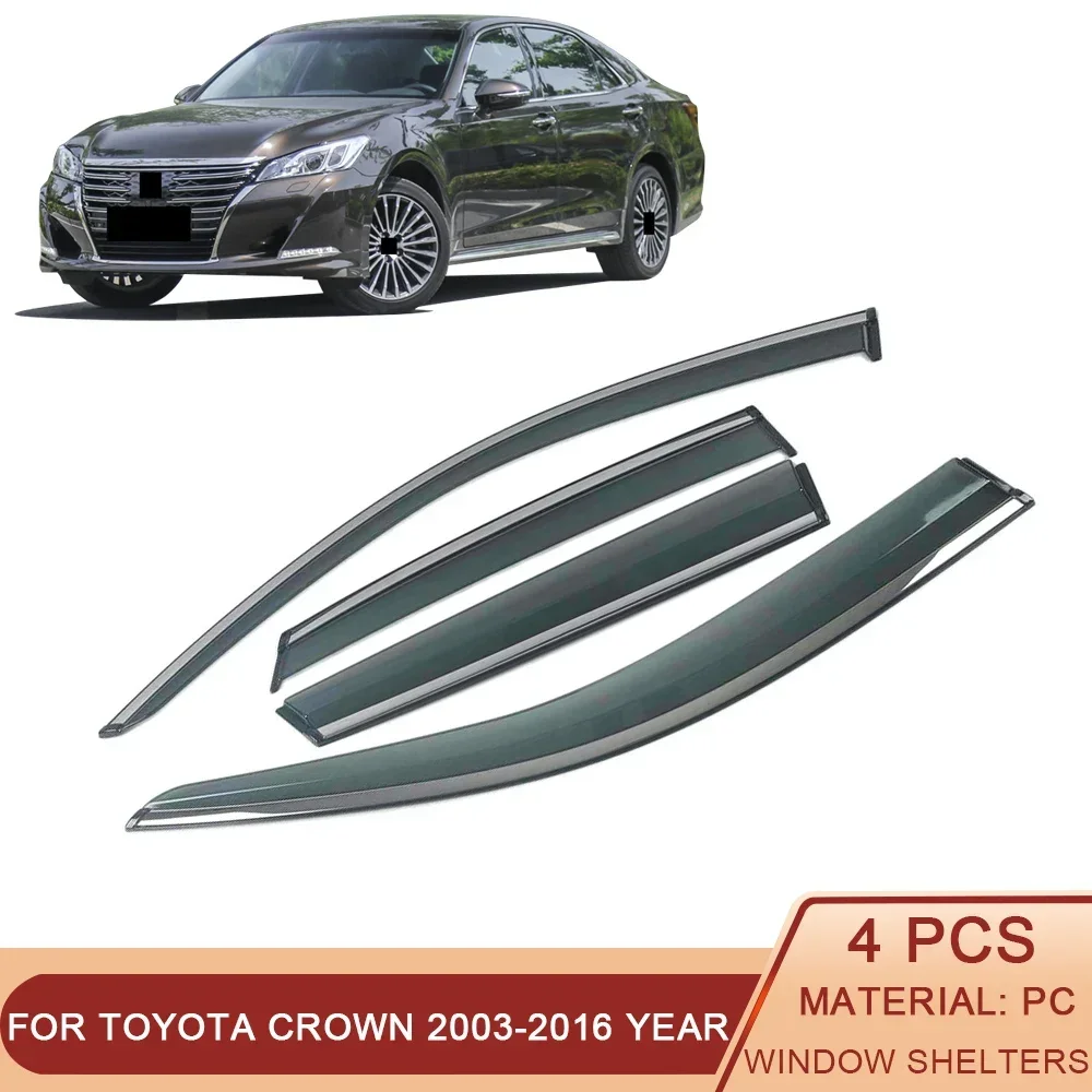 

For TOYOTA CROWN CRS S200 2003-2016 Car Window Sun Rain Shade Visors Shield Shelter Protector Cover Trim Frame Sticker