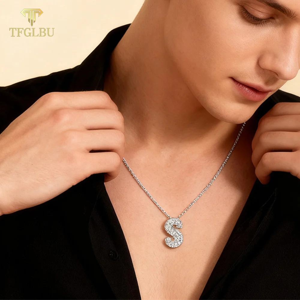 

TFGLBU Moissanite Pendant Necklace For Men and Women 100% 925 Sterling Silver Diamond Neckchain Certified Fine Jewelry Wholesale