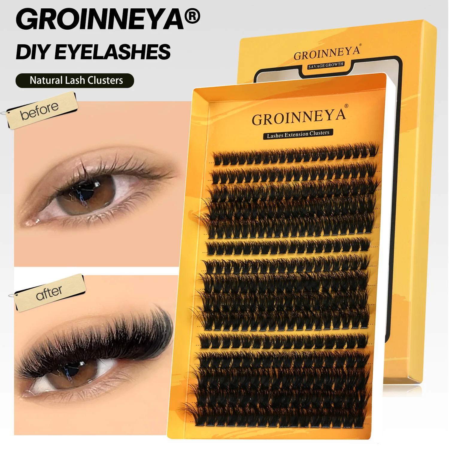DIY Eyelash Extension C Curl Long Individual Lashes, Mixed Tray