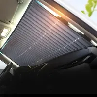 Car 70CM Front 46CM Rear Retractable Windshield Sunshade Curtains for Sun Visor Anti UV Reflective Film Sun Protective Sun Block
