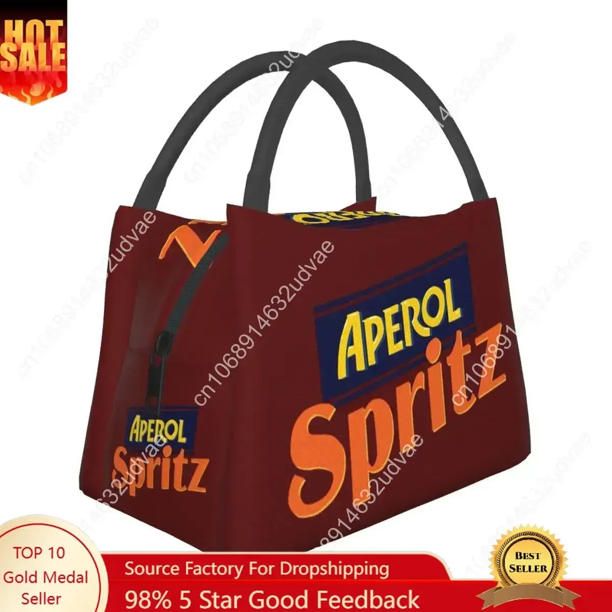 Aperol Spritz Lunch Bags Insulated Bento Box Waterproof Lunch Tote Picnic Bags Cooler Thermal Bag for Woman Kids Office