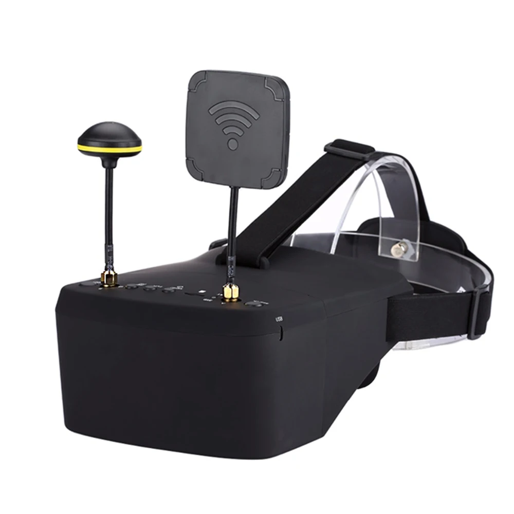 800D 5.8G 40CH 5 pouces 800*480 casque vidéo HD DVR diversité récepteur FPV lunettes avec batterie pour modèle RC Drone de course RC FPV
