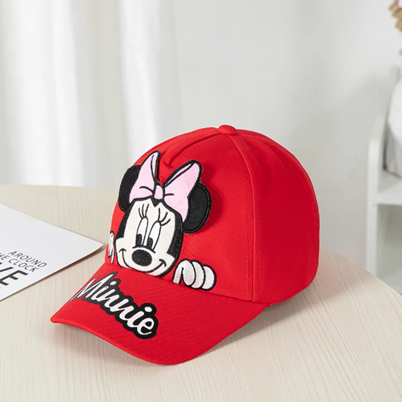 Disney-gorras de béisbol de Mickey Mouse para niños y niñas, sombrero con estampado de dibujos animados en 3D, visera para el sol, Otoño e Invierno