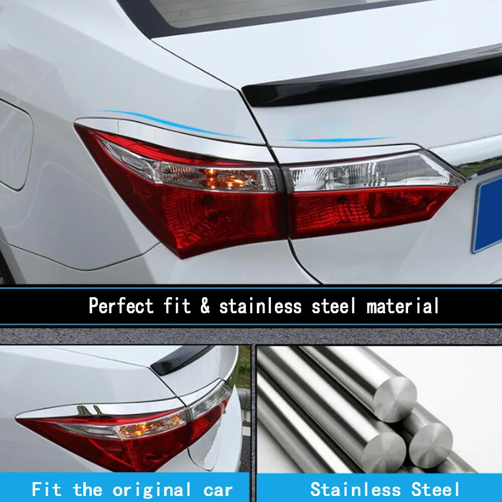 

Car Rear Tail Lights Cover Trim Exterior Eyebrow Frame Accessories For Toyota Corolla Altis 2014 2015 2016 2017 2018 2019