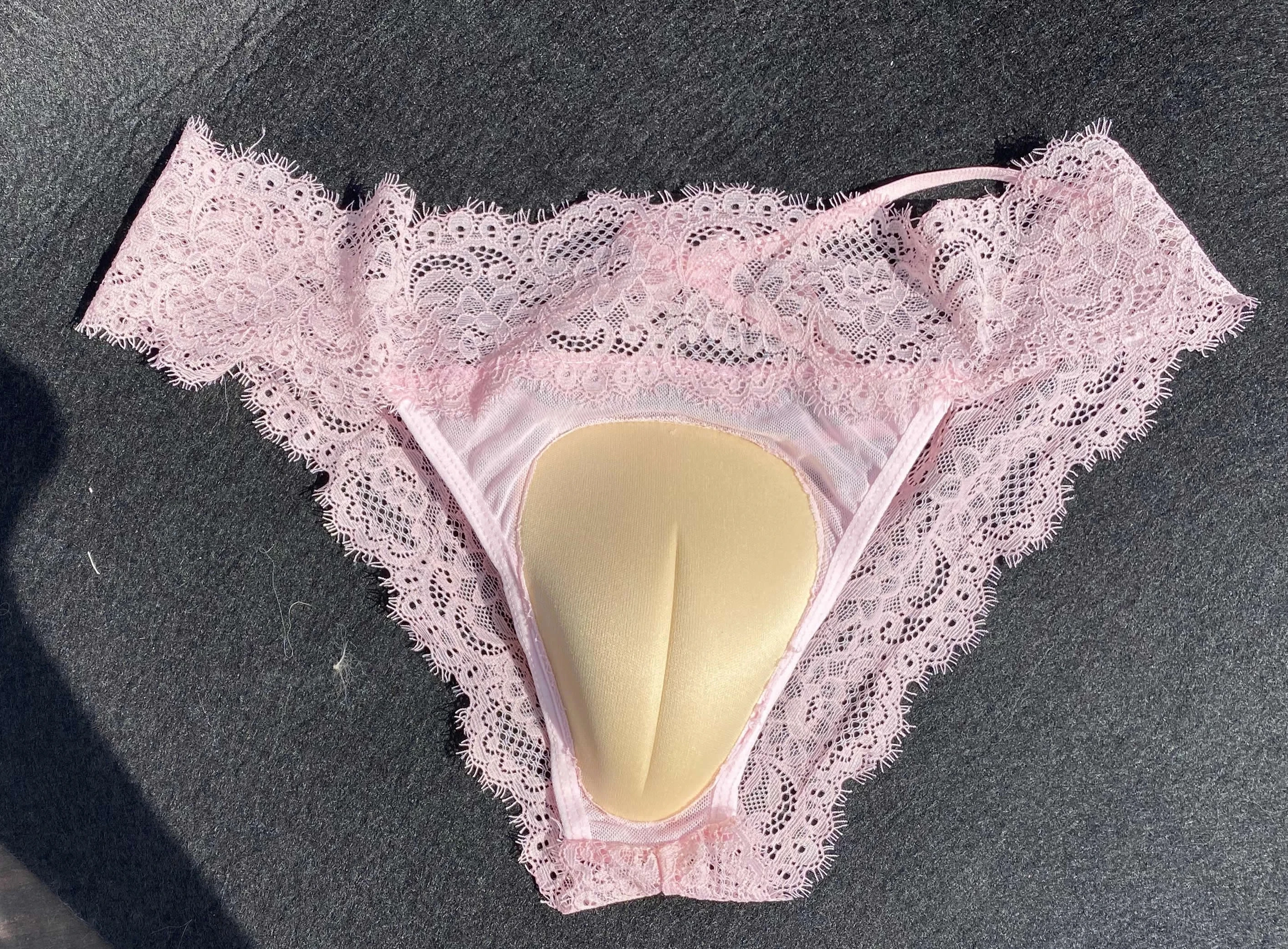 Men's Lace Sissy Pouch Panties Girly Briefs Crossdresser Transgender Underwear Camel Toe Control Panty Hiding Gaff