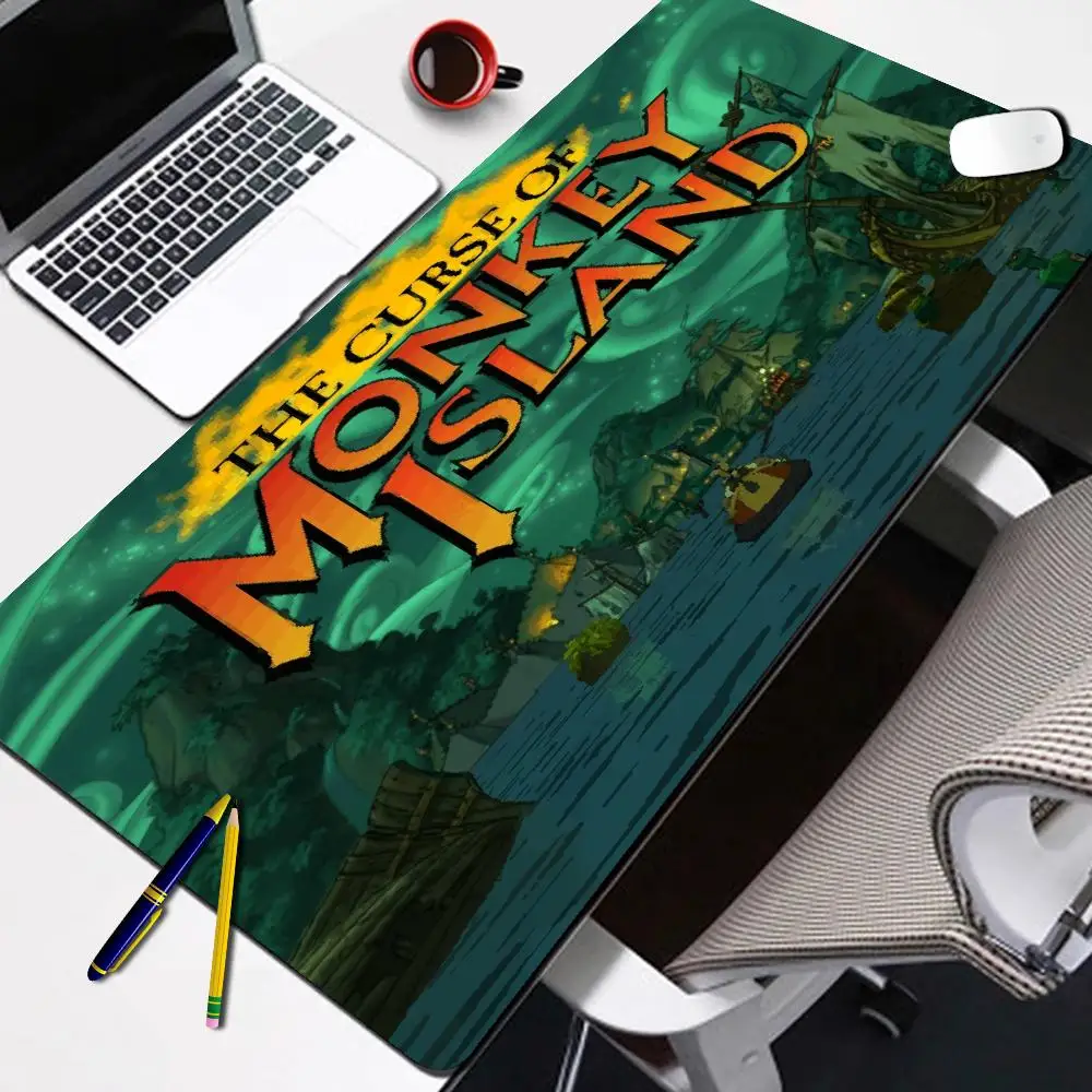 HYBXAXC Kawaii Mouse Pad M-Monkey I-Island Mausepad Gamer Pads Mat Rubber Keyboard Pc Extended Accessories Cabinet Xxl Mouse Mat