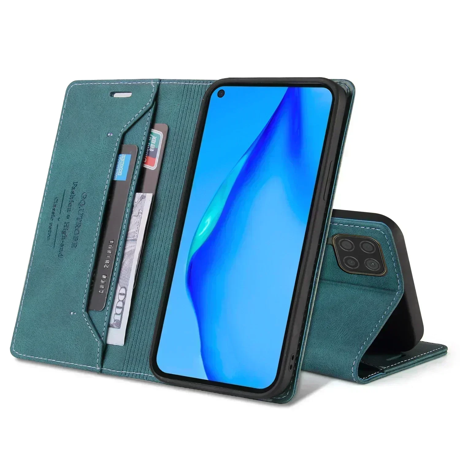 Funda tipo billetera de cuero de lujo antirrobo para Huawei P40/P30/P20 Pro Lite E Y5P Y6P Y7P P Smart Z 2019 2020 2021