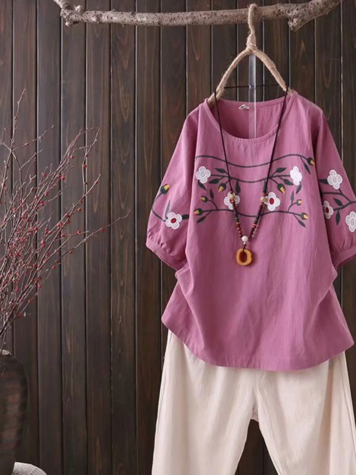 Cheongsam Harajuku Cotton Linen Embroidered Tops Women Summer Loose Fit Vintage Ethnic Style Traditional Chinese Shirt Kung Fu