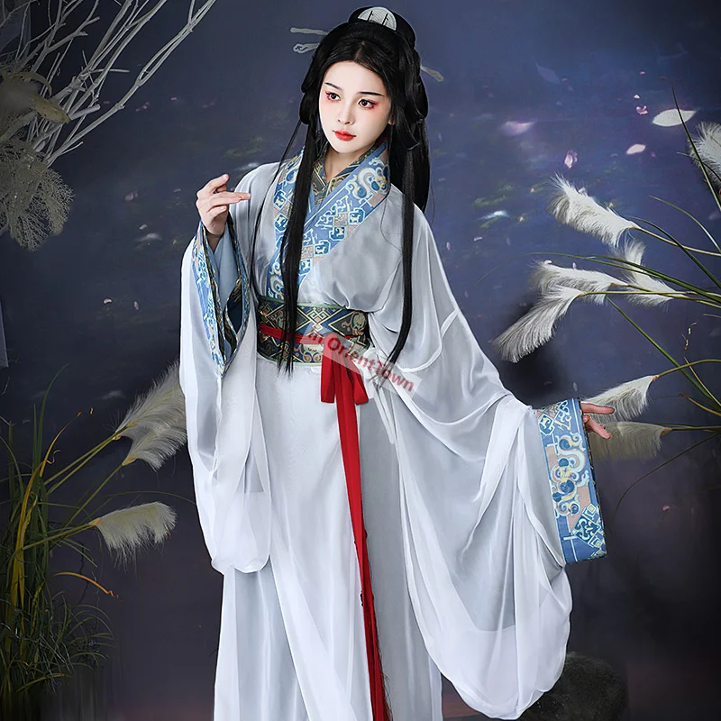 Ropa tradicional de China antigua, vestido de dinastías de Estados de guerra para mujer, bata exterior estándar Hanfu ZhiJu y vestido interno QuJu