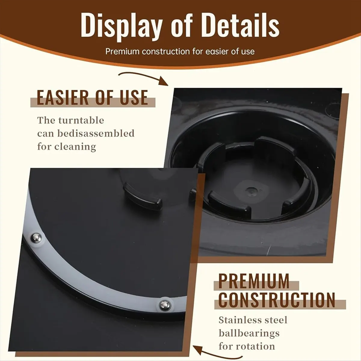 AA83 11 Inch Revolving Cake Turntable - Light Weight Black Painting Spinner for Decorating and Display