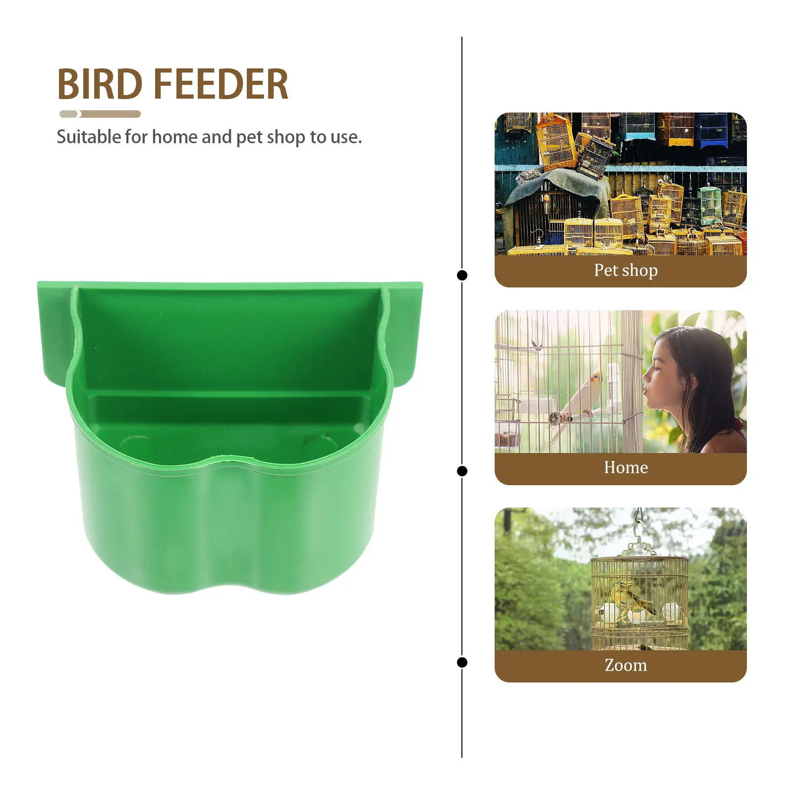 

15 Pcs Bird Food Box Water Basin Bowl Feeder Parrot Cage Accessory Plastic Dishes Large Capacity Hanging Design Easy Remove Pet
