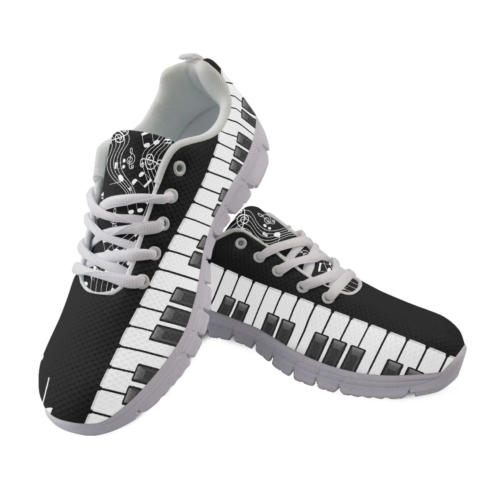 Coloranimal Music notes Walking Tennis Shoes Walking Shoes for Women Lace Up Walking Sneakers