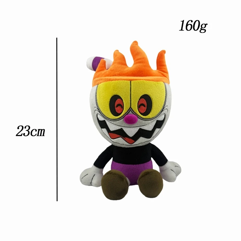 Evil Cuphead Plüsch weicher gefüllter Spielfigur zum Sammeln für Kinder, Gamer, Tischdekoration, Schreibtisch-Display, Geschenk für Halloween, Weihnachten