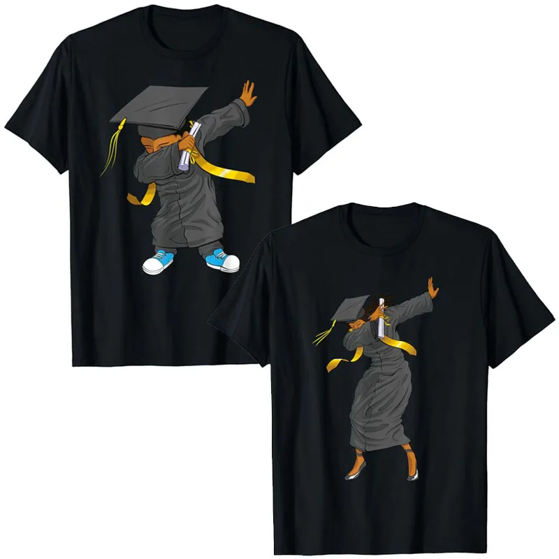 Kids Funny Boys Grad Gifts Dabbing Graduation Class of 2024 T-Shirt Girls Woman Black Graduate Tee Tops Cool Senior 2024 Clothes