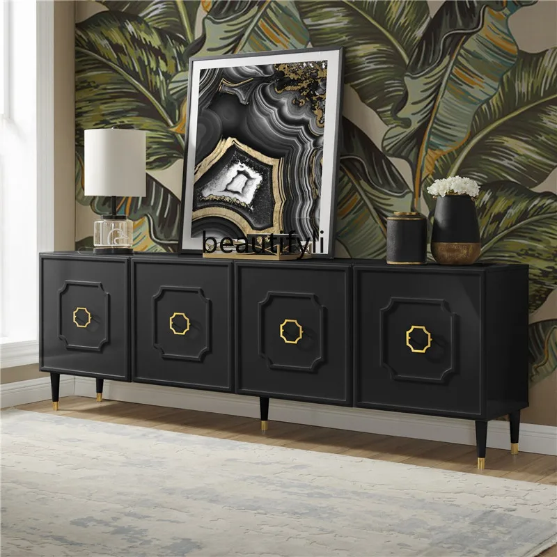 

American Style Light Luxury Solid Wood TV Cabinet Modern Simple Living Room Small Apartment Entryway Cabinet