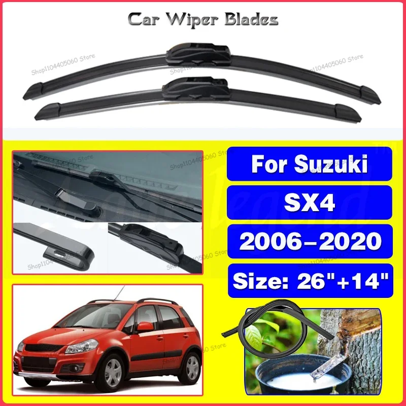 Car Wiper Front Wiper Blades For Suzuki SX4 2006-2020 Windshield Windscreen Window Car Rain Brushes Wipers 2018 2019 26