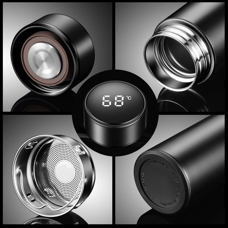 Stainless Steel thermos cup smart display vacuum Water Cup For Mercedes Benz S320 W164 W203 W204 W168 C180 E320 A200 CLA CLK CLS view 5