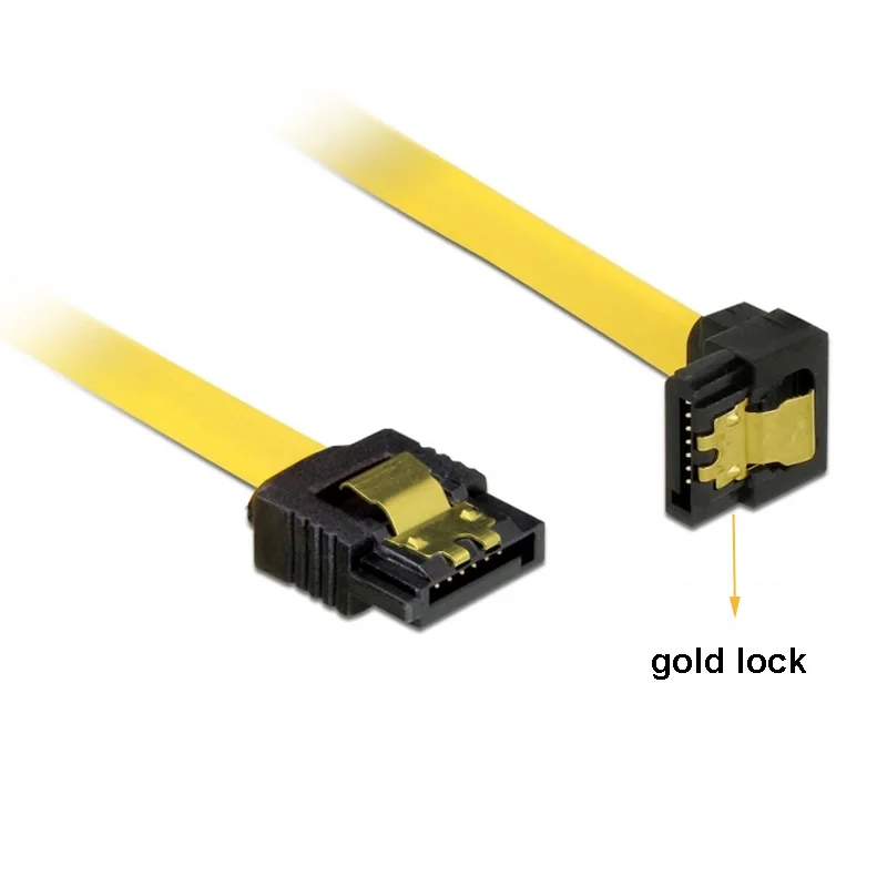 10pcs/lot 20CM 6Gb/s SATA3 Serial ATA DATA cable with lgold atch for PC Laptop SATA 3.0 SATAIII 6Gbps Hard Drive Disk,SSD yellow