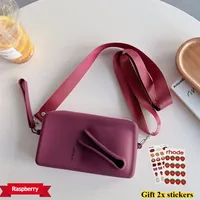 Jy Rhode Crossbody Case Lip Gloss Lipstick Bag For IPhone Phone Bag Adjustable Lanyard Wrist Strap Rope Soft Silicone Phone Bag