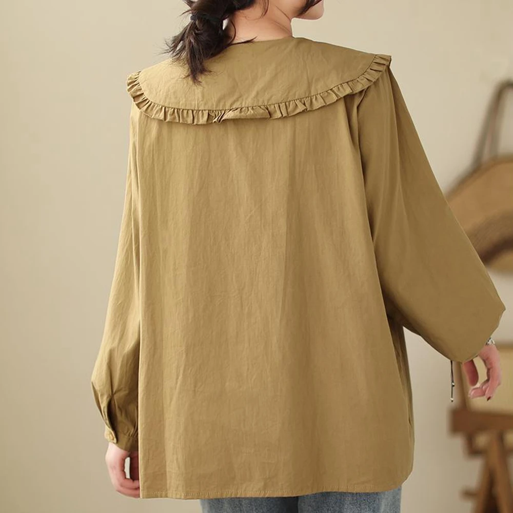 Chemises et chemisiers à manches longues pour femmes, grand col, vêtements de printemps, grande taille, 5XL, 140kg