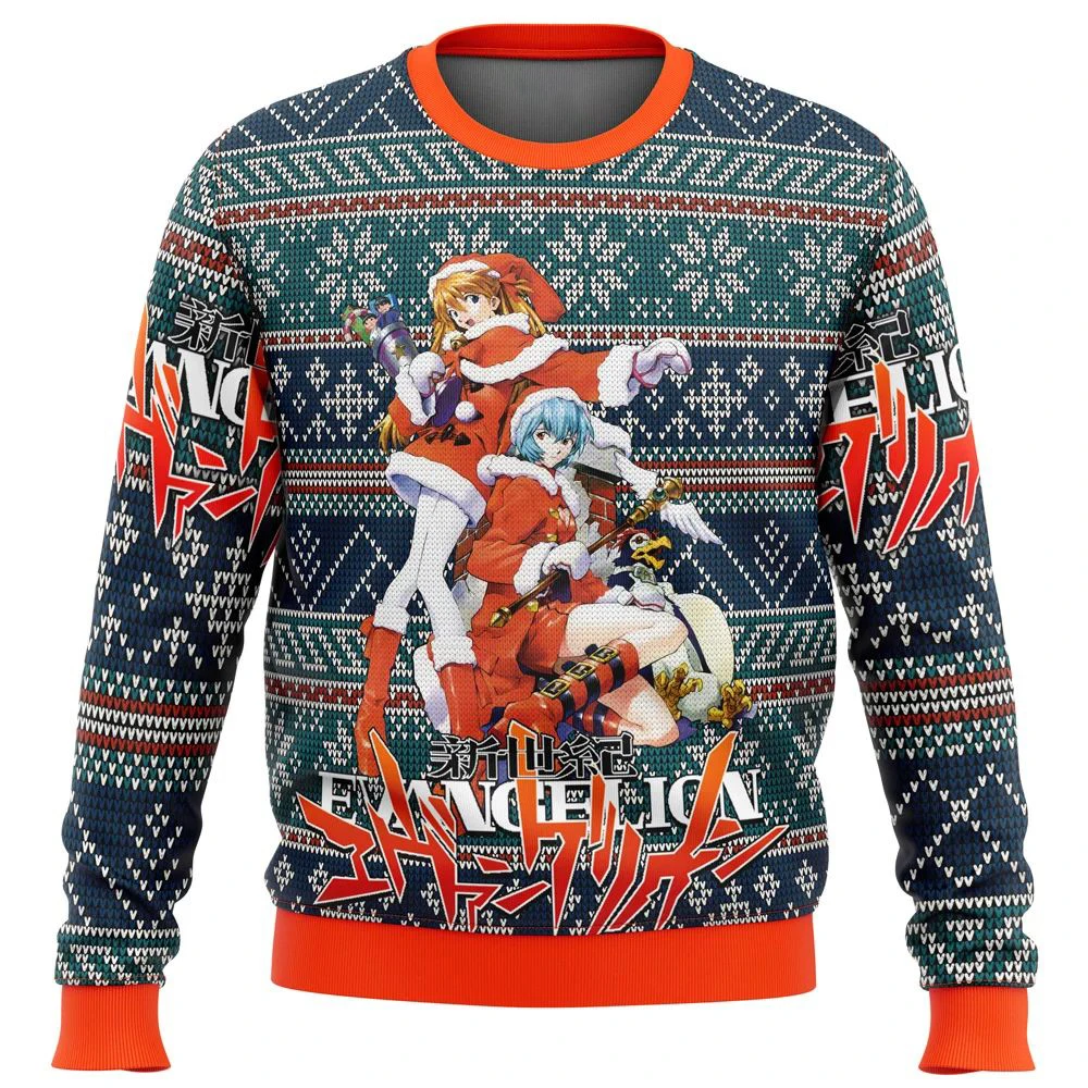 Evangelion Alt Ugly Christmas Sweater Cartoon Anime Women Men Pullover Top Fashion Couple Hoodie Sweatshirt