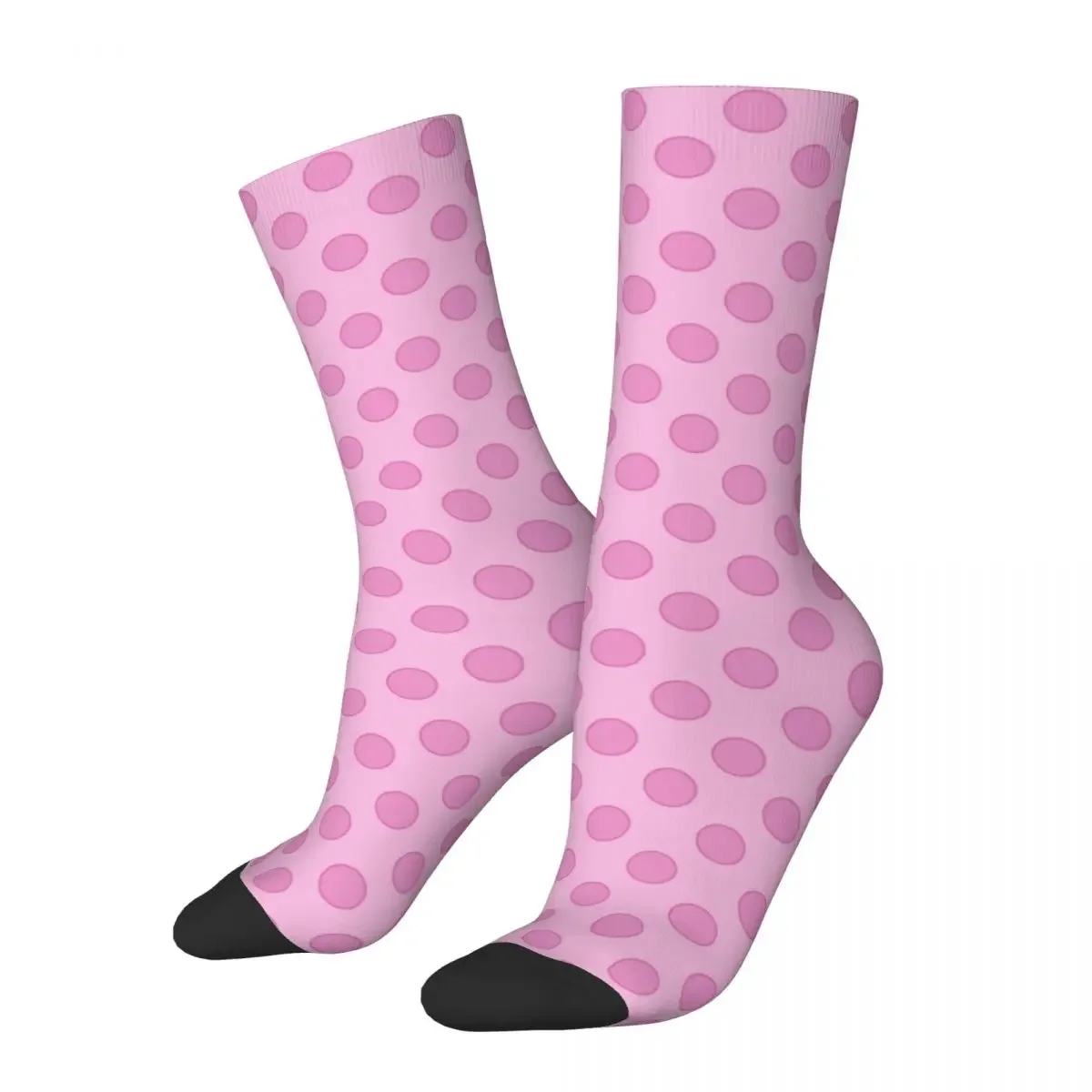 

Crazy Design Women Men Cute Polka Dot Pink Socks Non-slip Crew Socks Breathable Basketball Socks