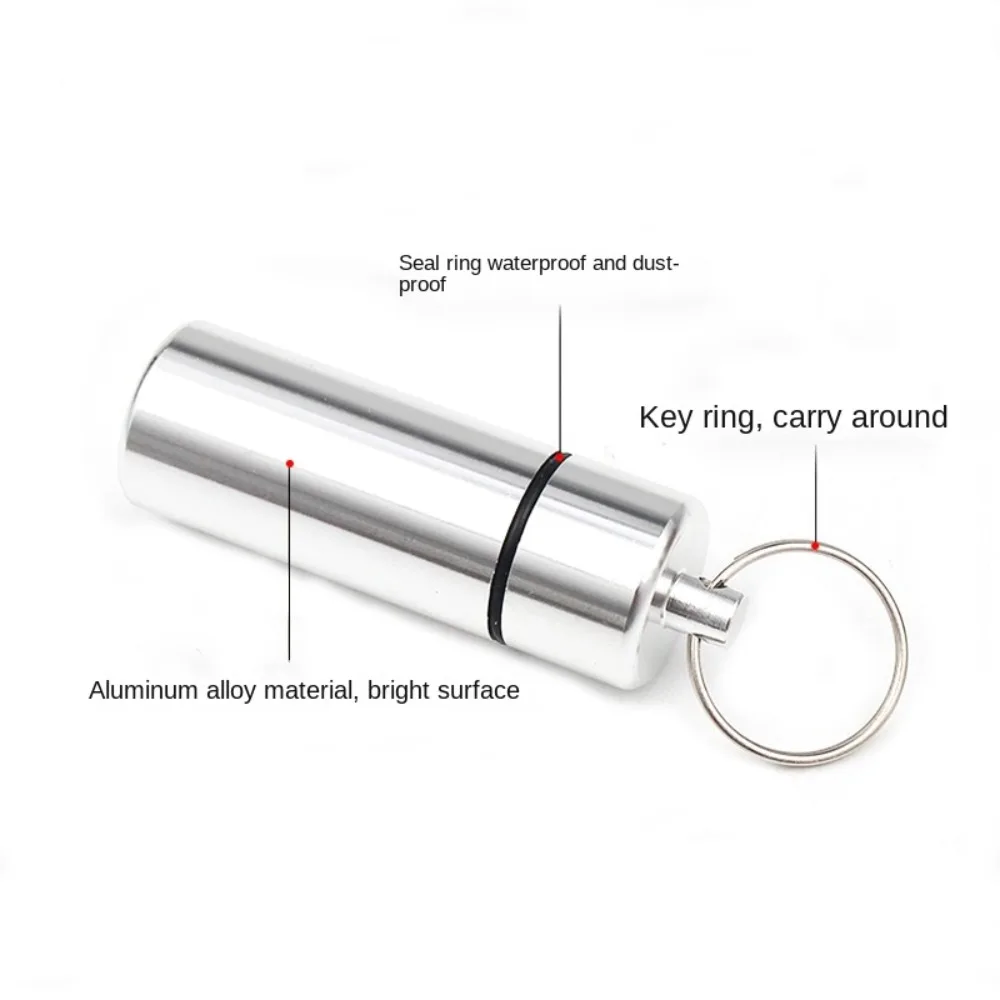 Mini Metal Toothpick Holders Seal Up Portable Tips Pill Containers Aluminum Keychain Pocket Containers Outdoor Travel