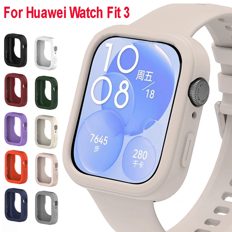 Soft Silicone Case para Huawei Watch, Protetor de Tela, Shell Protetor, Capa, Candy Cases, Acessórios, Fit3