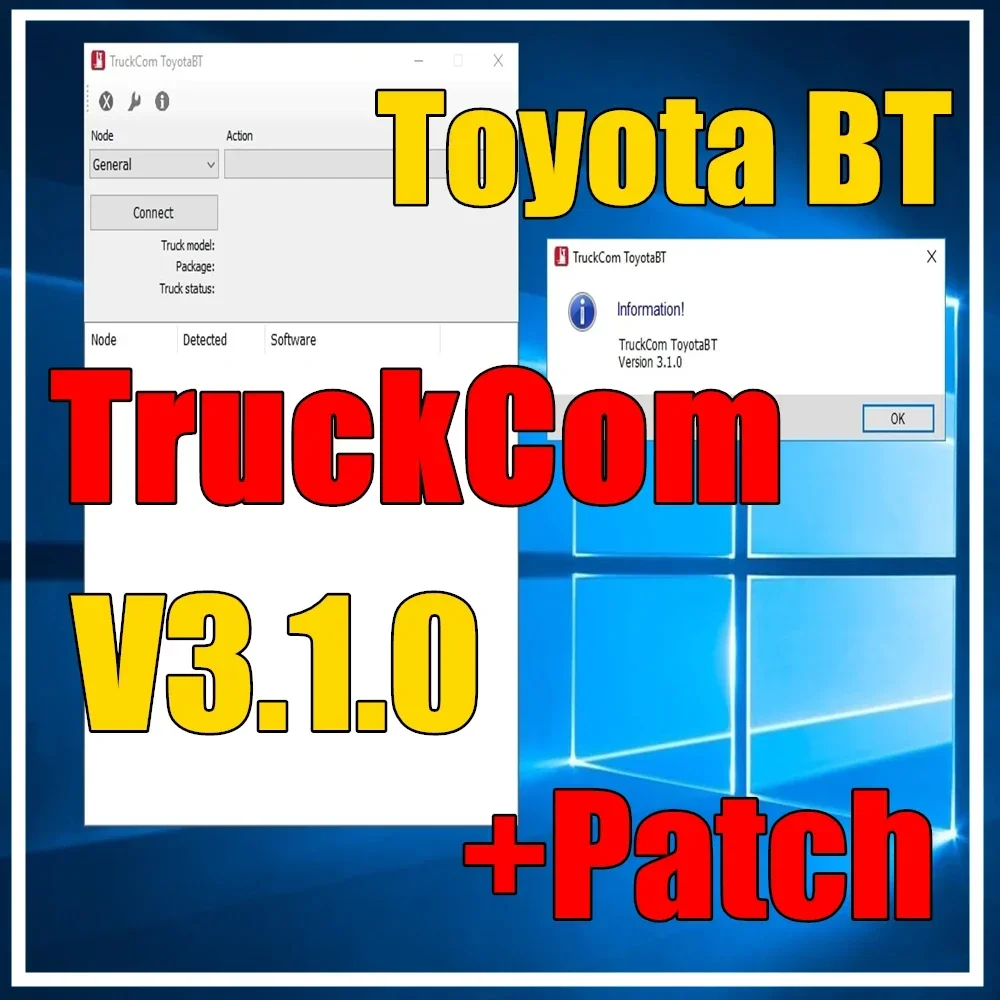 TruckCom BT 3.2.0 + Service Bases + Patch for Toyota Unlimited Install for Multiple PCs Toyota BT Fork/ lift Diagnostic Software