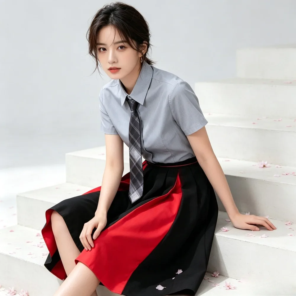 School Uniform Korean College Loose Outfit For Middle High Student Chorus Performance Graduation Class Wear  Cosplay Costume
