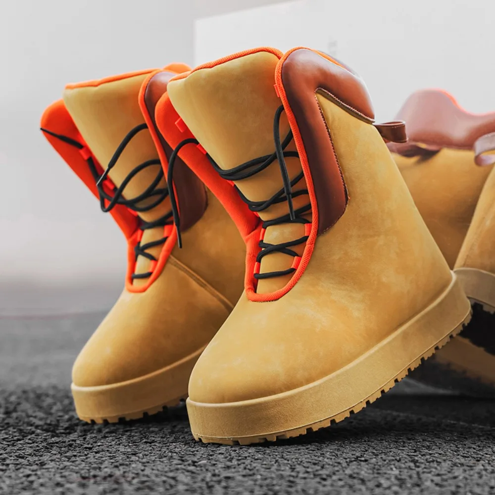 

Men's High Top Snow Boots Outdoor Street Soft Thickened Cold proof Warm Soft Non Slip Holiday Gifts Men's Boot New Autumn Winter