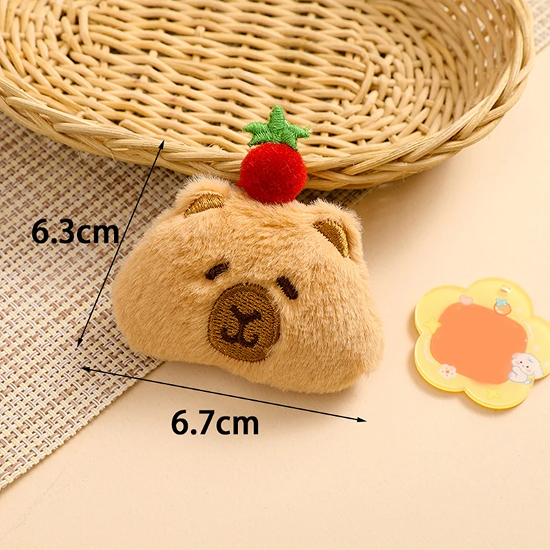 Cute Fruit Capibara peluche portachiavi Cartoon Capibara farcito bambola ciondolo auto portachiavi zaino borsa Decor regalo per bambini