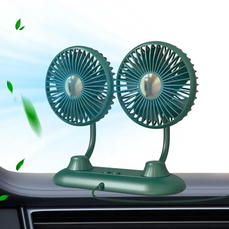 5V Universal Car Fan 360 Degree Rotatable Dual Head 3-Speed Dashboard USB Powered Car Fan Summer Cooling Fan Accessories